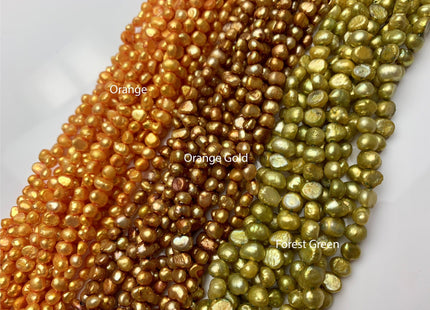 5mm Pink Green Champagne Gold Peacock Copper Brown Color Small Potato Nugget Freshwater Pearl Beads Genuine Tiny Pearl Beads #824