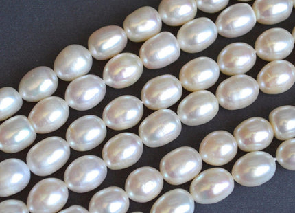 8-9x10-11 mm AA White Rice Freshwater Pearls, Genuine Freshwater Pearl, Natural Oval Pearls, Bridal Pearls #84