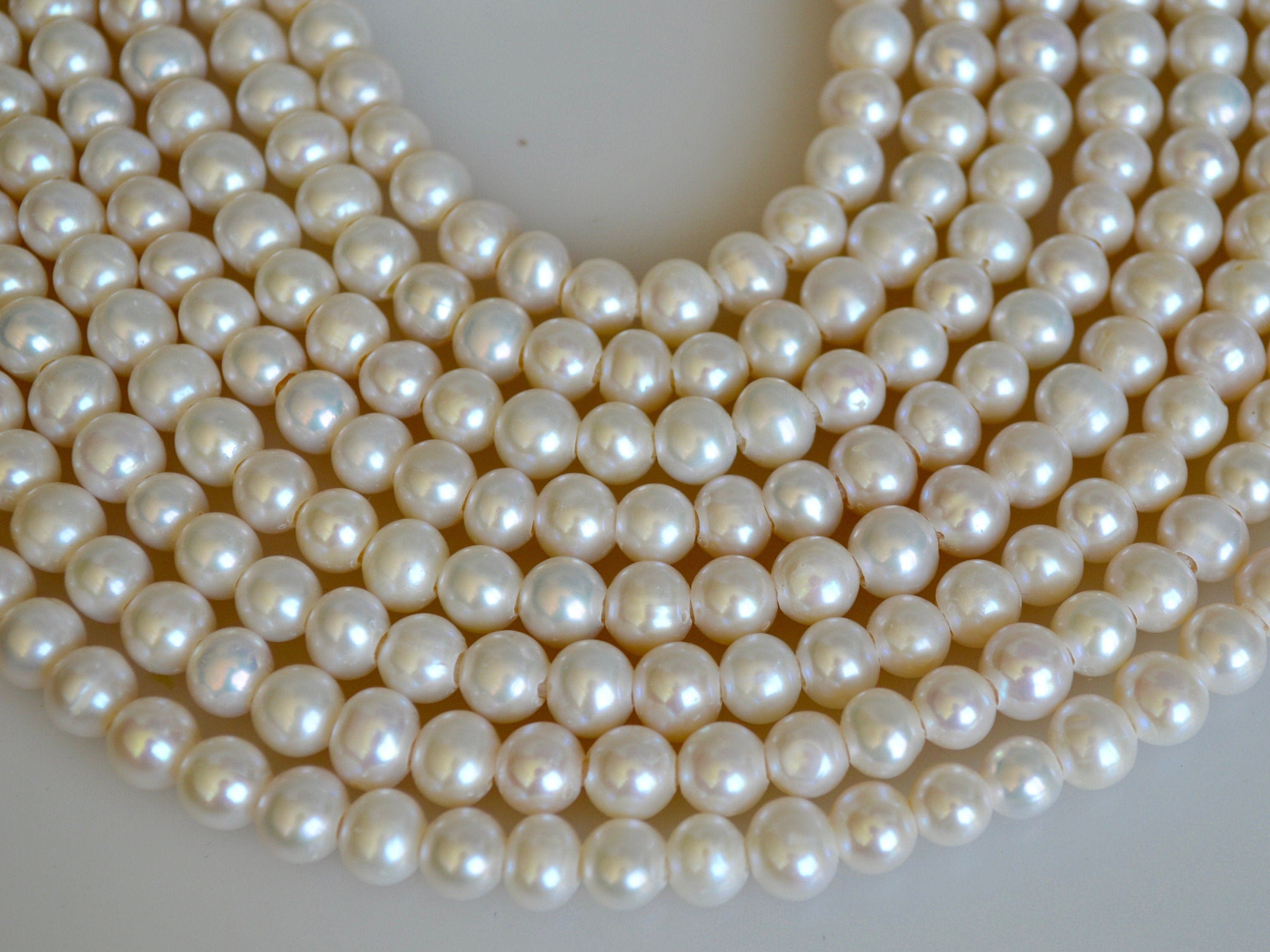 6-7mm Potato Freshwater Pearls, White (16 Strand)