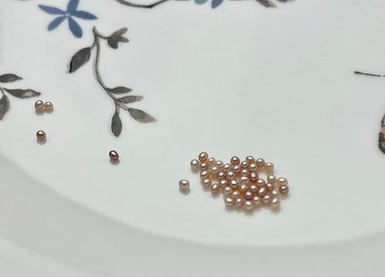 Two Pieces AAA 1-2.5 mm Quality High Luster Undrilled/Half Drilled Tiny Freshwater Seed Pearls Genuine Natural Pink Freshwater Pearls #P1510