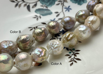 14-18x20 mm AAA Large Hole Large Natural Champagne Mauve Pink Baroque Pearl Genuine High Luster Cultured Baroque Pearls 22-26 Beads #P2157