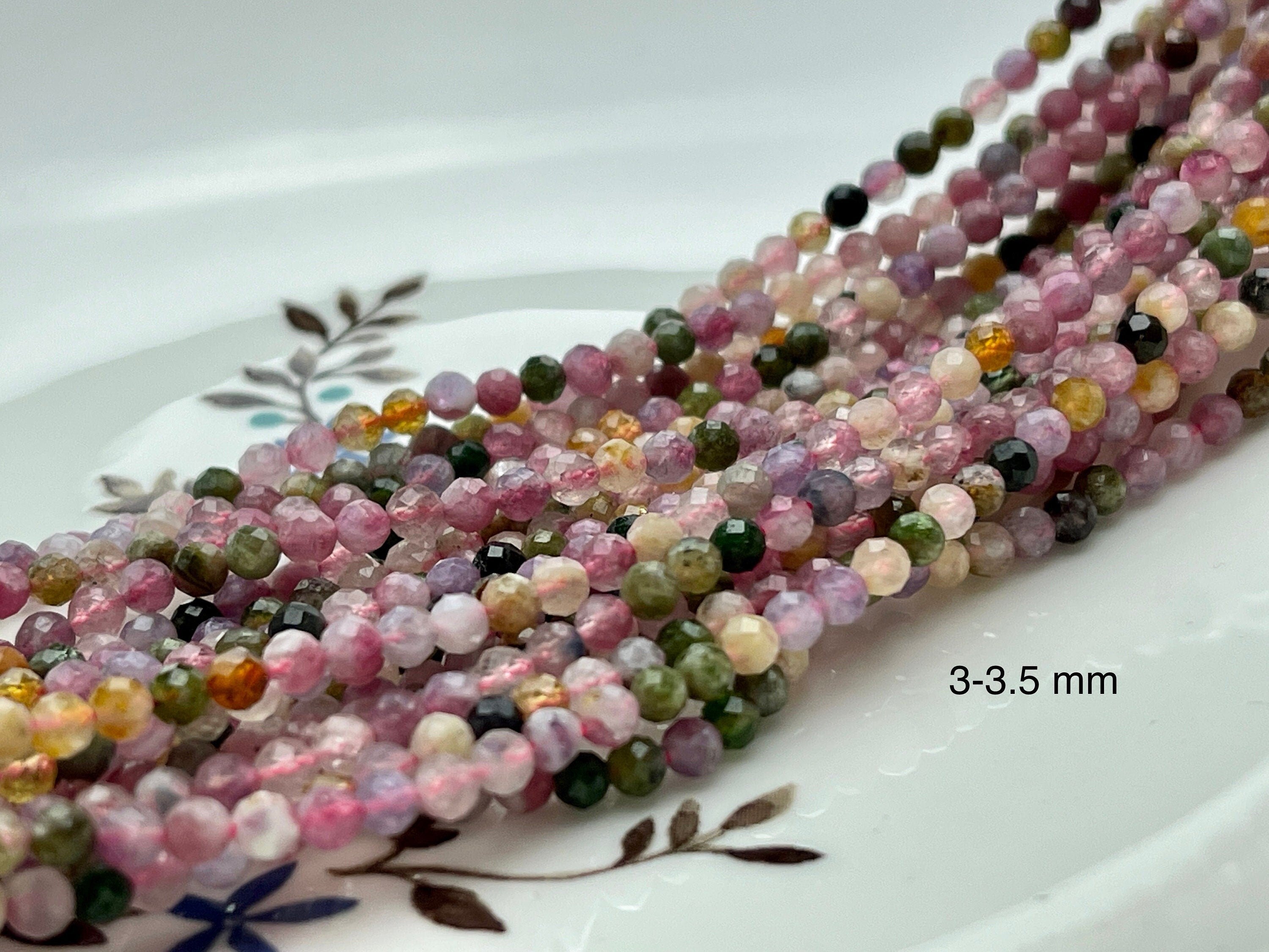 6mm Micro Faceted Natural Beads Natural Mixed Stone Beads 