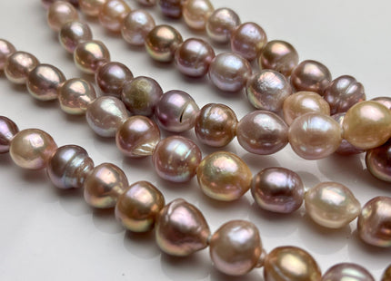 10-12mm AA Half Strand LargeHole Very Rare Dark Mauve Pink Baroque Pearl Bead 2.2mm Hole Natural Edison Pearl With Iridescent Color #P2068