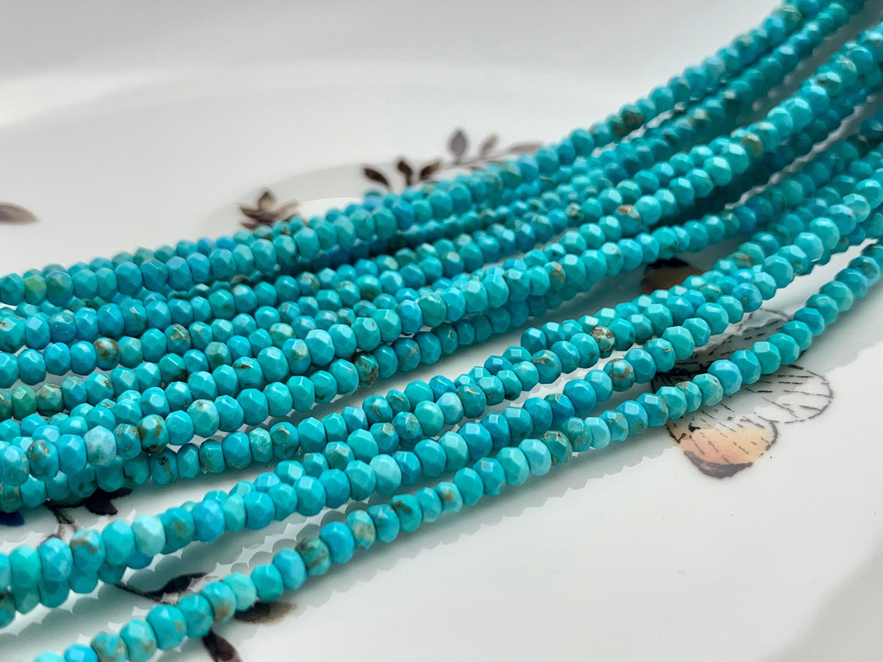 Colorful Accent Beads,bright Rondelle Faceted Disc Beads,teal Blue