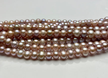 7.5-8 mm AA Half Strand Large Hole Natural Mauve pink Freshwater Potato Pearl Beads Hole Size 2.2mm Genuine Freshwater Pearl 30 Beads #P1797