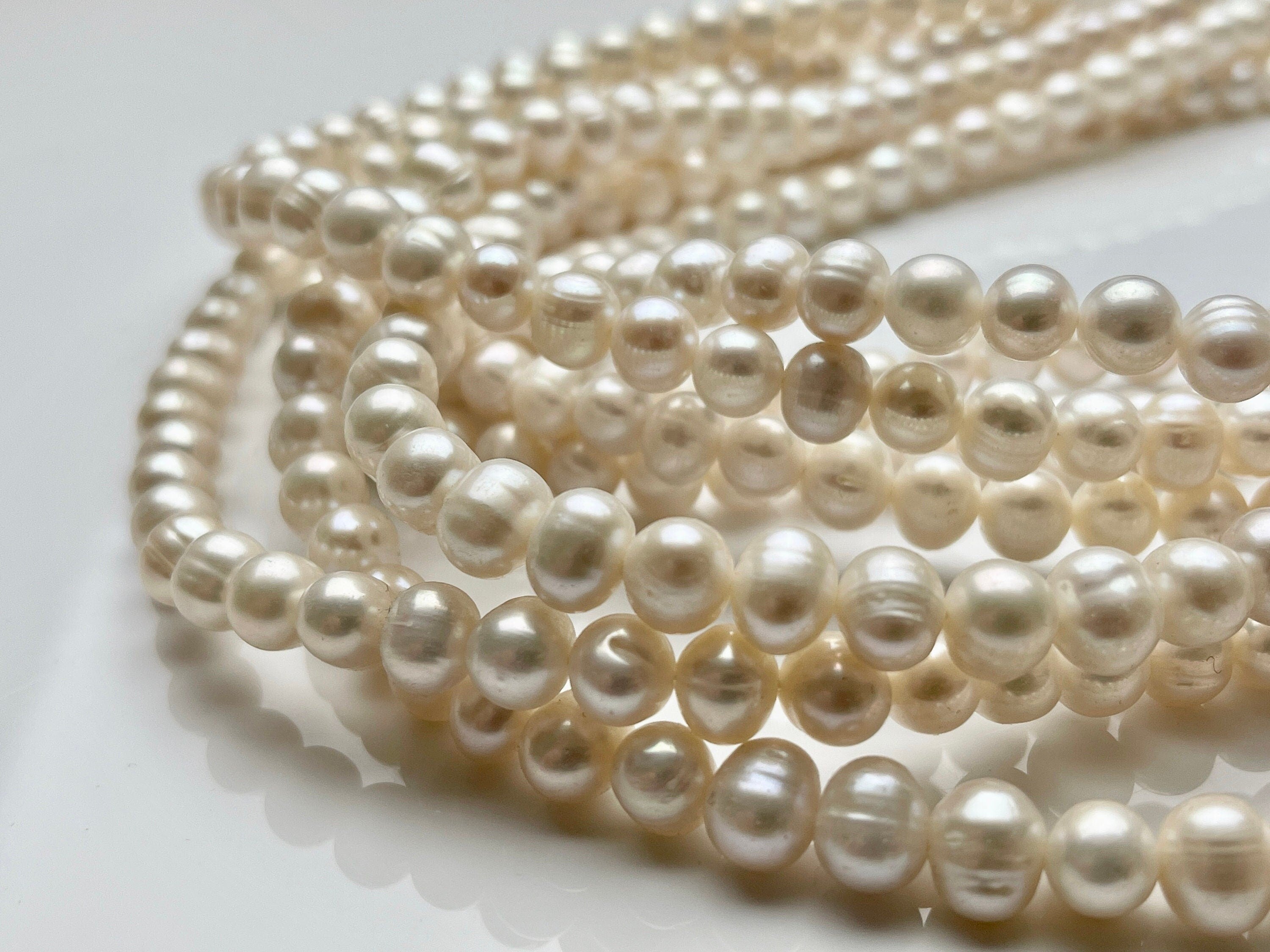 11-12 Mm Natural White Potato Ringed Freshwater Pearl Beads Genuine Natural  Pearl Beads Cultured Freshwater Pearls 38 Pieces P1472 