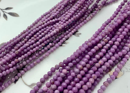 2mm 3mm Natural Color Micro Faceted Round Tiny Phosphosiderite Gemstone Beads Genuine Purple Color Small Phosphosiderite 15.5 Inches #3691