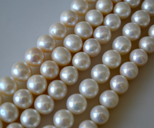 11-12 Mm Natural White Potato Ringed Freshwater Pearl Beads Genuine Natural  Pearl Beads Cultured Freshwater Pearls 38 Pieces P1472 