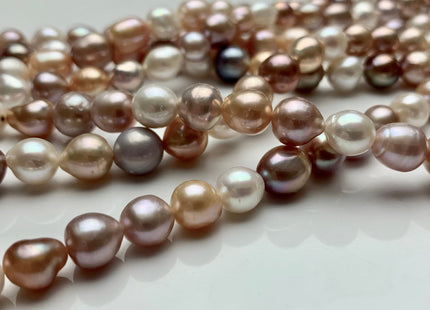 8 mm AAA Rare Mixed Natural White Mauve Pink Baroque Edison Pearl Genuine Top Quality Natural Edison Pearl With Iridescent Color  #1820