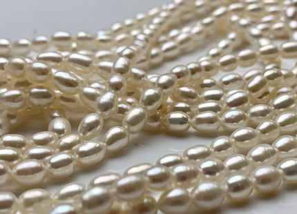 WHOLESALE 4.5-5 x 6.5-7 mm AAA Natural White Rice Freshwater Pearl Genuine High Luster Pearl Beads Bridal Pearls Wholesale Pearls #83