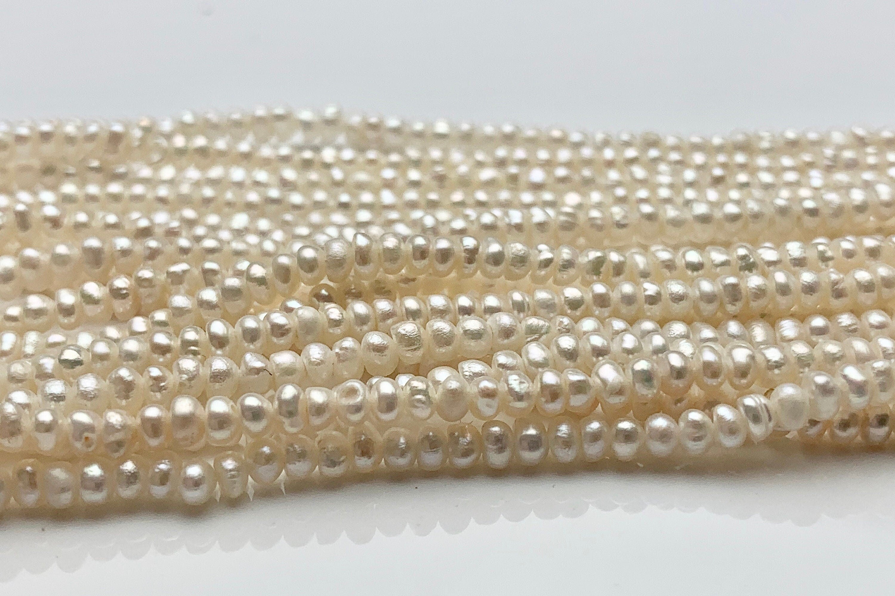 1.5-2mm Tiny Freshwater Pearl Beads Seed Pearls Natural White Freshwater  Potato Pearl Beads Tiny Seed Pearls P1045 