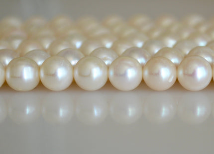 8 mm AA Semi Round Natural White Cultured Freshwater Pearls Genuine Natural Pearl Beads Lustrous Natural White Bridal Pearls #201