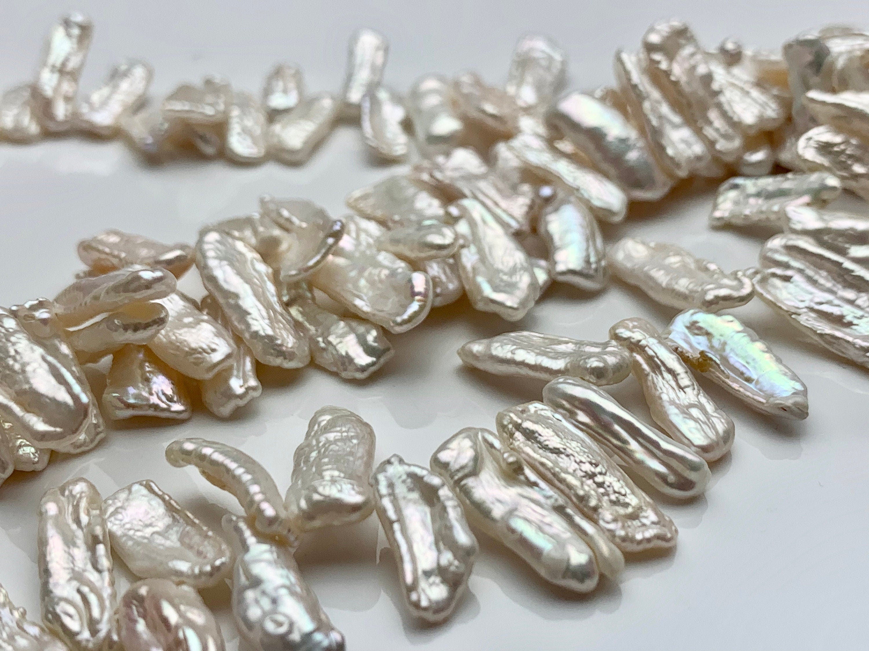 Wholesale Biwa Shaped Freshwater Pearl Beads For Bracelets