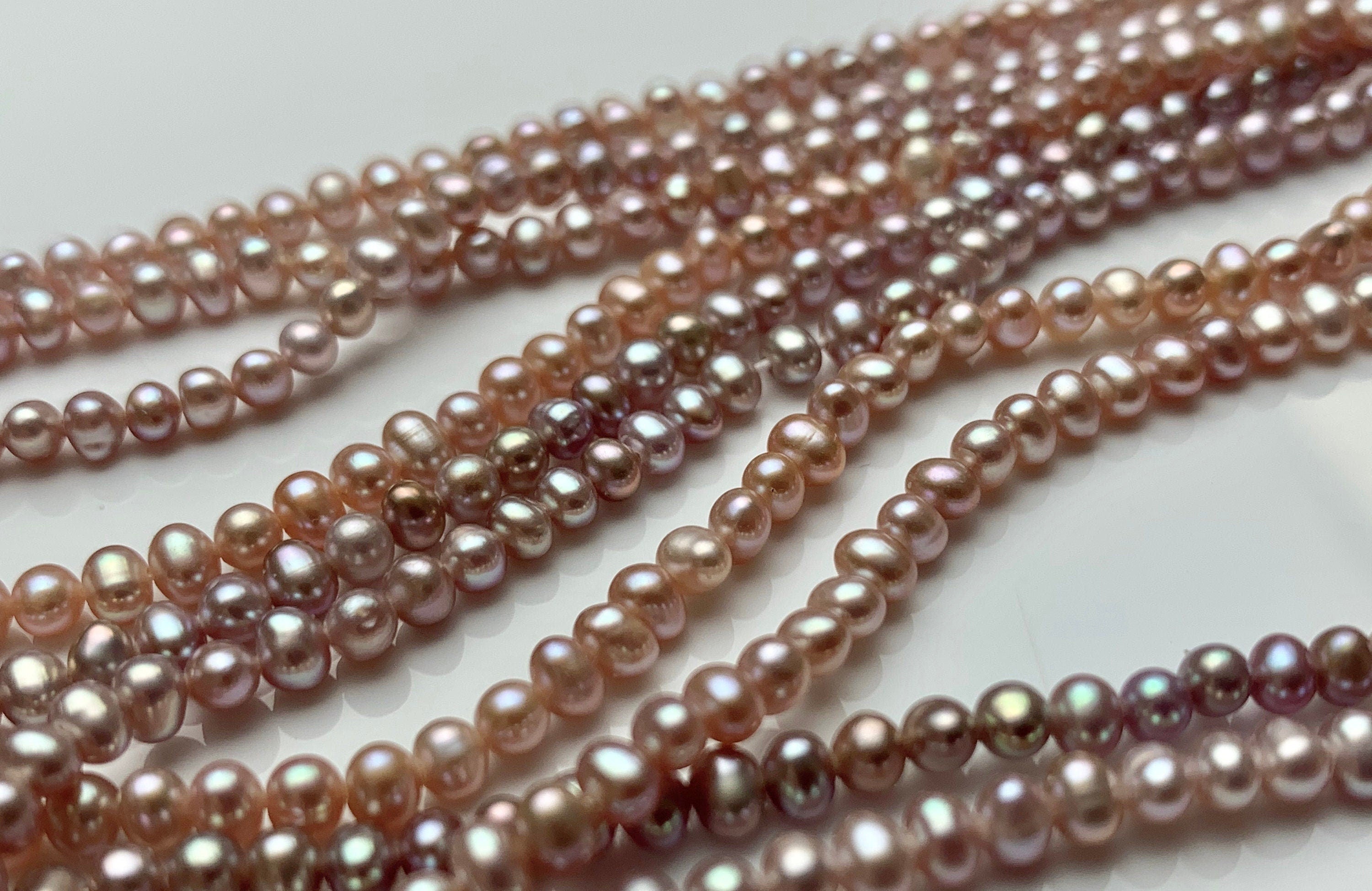 WHOLESALE 2 mm Tiny Seed Pearl Beads Natural White Pink Or Gray