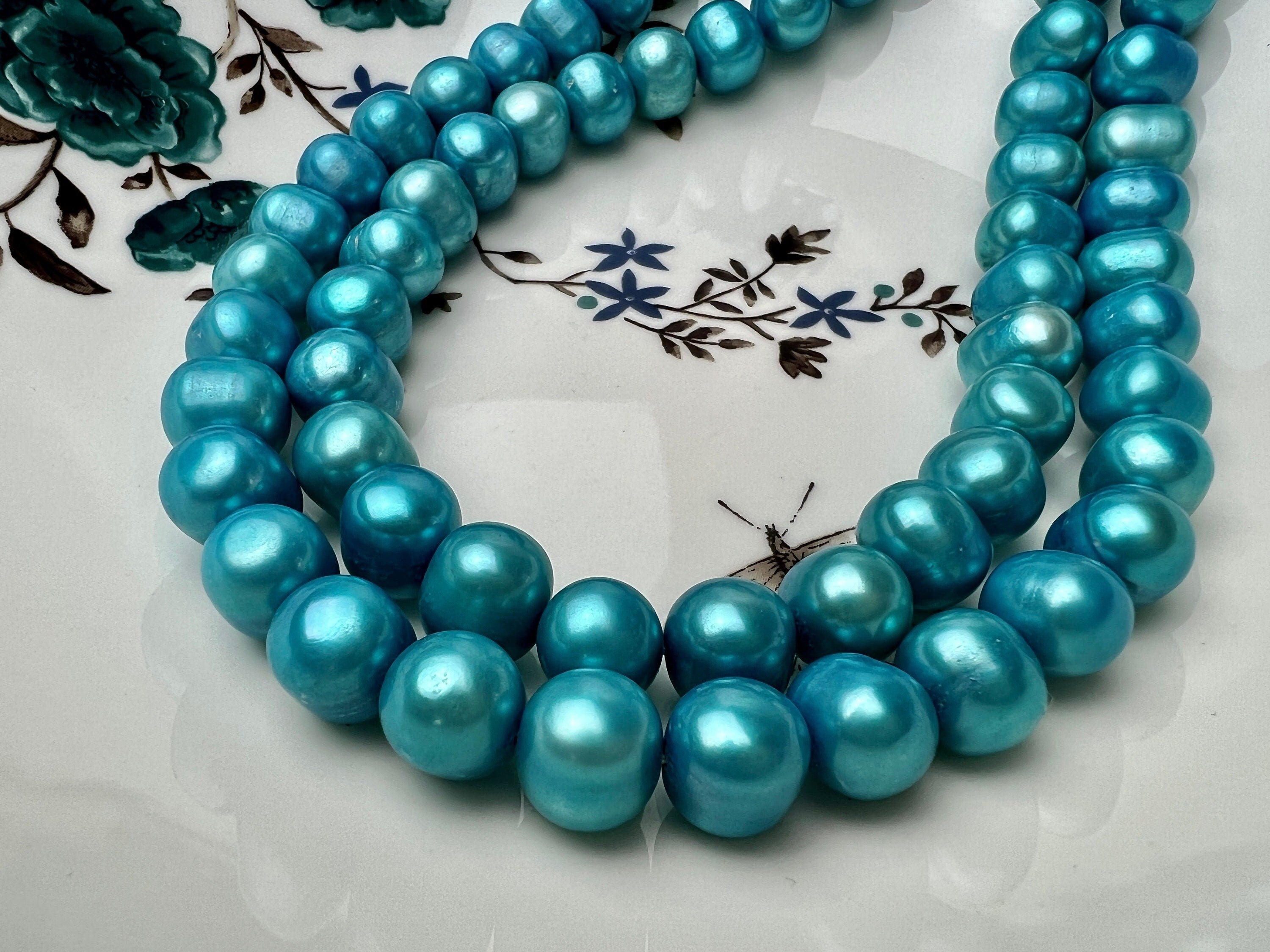 10mm Royal Blue Pearls Beads, Royal Blue Pearls, 10mm Royal Blue