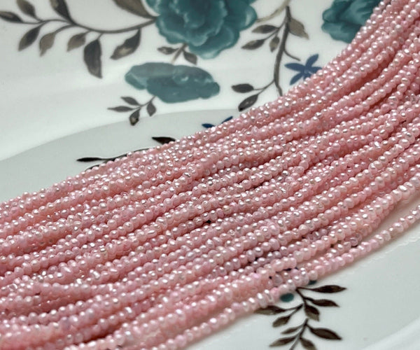 WHOLESALE 2 mm Tiny Seed Pearl Beads Natural White Pink Or Gray