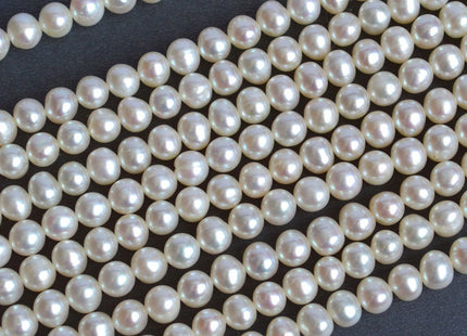 5-5.5 mm AAA White Potato Freshwater Pearls, White Potato Pearl Beads, Bridal Pearl, Natural Pearl Beads, Genuine Pearl Beads #69