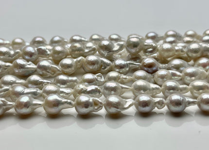 7-8x10-12 mm AAA Natural White High Luster Tear Drop Edison Baroque Freshwater Pearls Beads Genuine Freshwater Edison Pearls #P1678