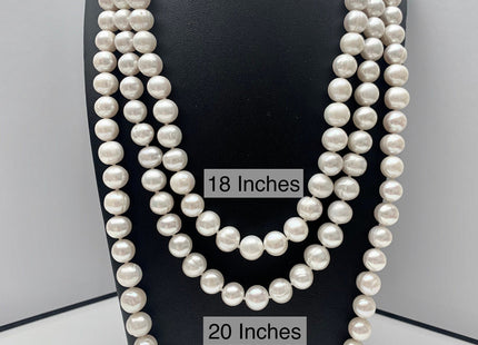 18/20/22/24/26/28 Inches Hand Knotted 10mm AA Freshwater Potato Pearl Necklace Natural White Finished Pearl Necklace W/ Silver Clasp #P1110
