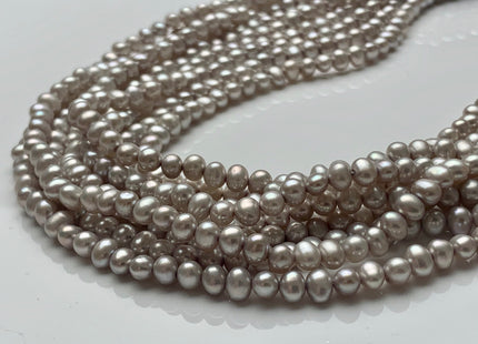 4-4.5 mm AA Silver Gray Color Potato Freshwater Pearl Beads High Luster Genuine Gray Color Tiny Potato Freshwater Pearls #P2077