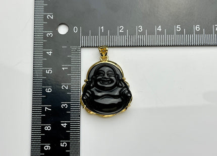 Laughing Buddha Charms for Necklace, Colored Jade Gemstone Religious Buddhism Pendant for Jewelry Making, 25x35 mm, One Piece #CR0002