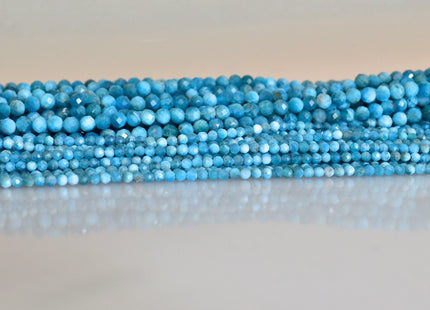 WHOLESALE Natural Gemstone Good Quality Apatite Natural Color Faceted Round Shape  2.5mm OR 4mm   #2056