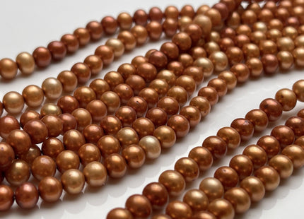 5.5 mm AAA Light Bronze Color Potato Freshwater Pearl Beads Genuine High Quality Bronze Color Tiny Freshwater Potato Pearls #P1983