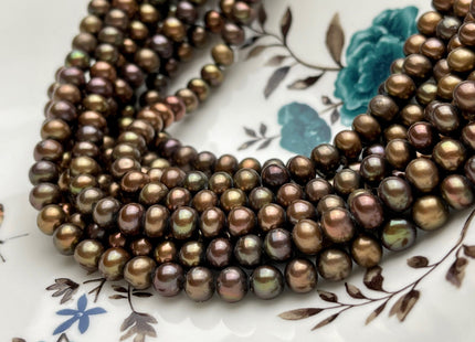 6-7 mm Dark Chocolate Brown Color Potato Freshwater Pearl Beads Genuine Cultured Freshwater Pearl Beads Dark Brown Potato Pearl Beads #P2106