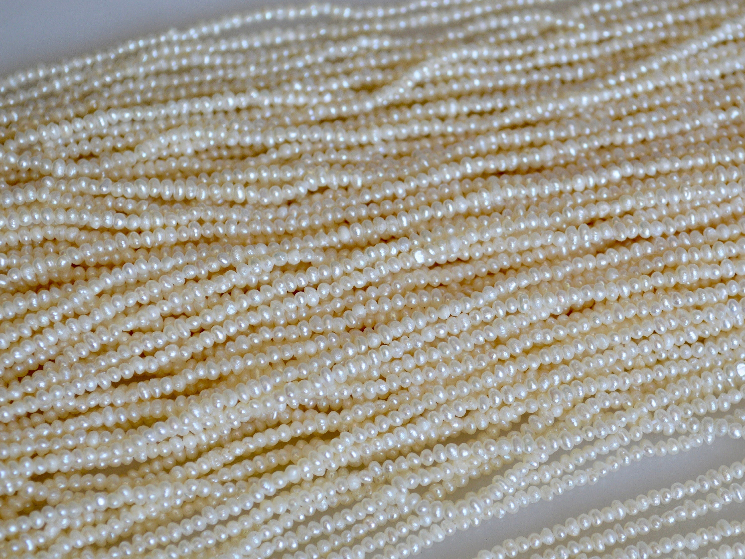 1.5-2.5mm Seed Pearls, Fresh Water Button Pearl,white Small Pearl Bead,  Genuine Natural Color Tiny Pearl Bead Supplies PB496 