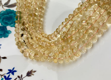 6mm 8mm 10mm 13mm AAA 100% Natural Faceted Rondelle Honey Citrine Gemstone Beads Top Quality Natural Citrine Beads 9 Inches Strand # 2484