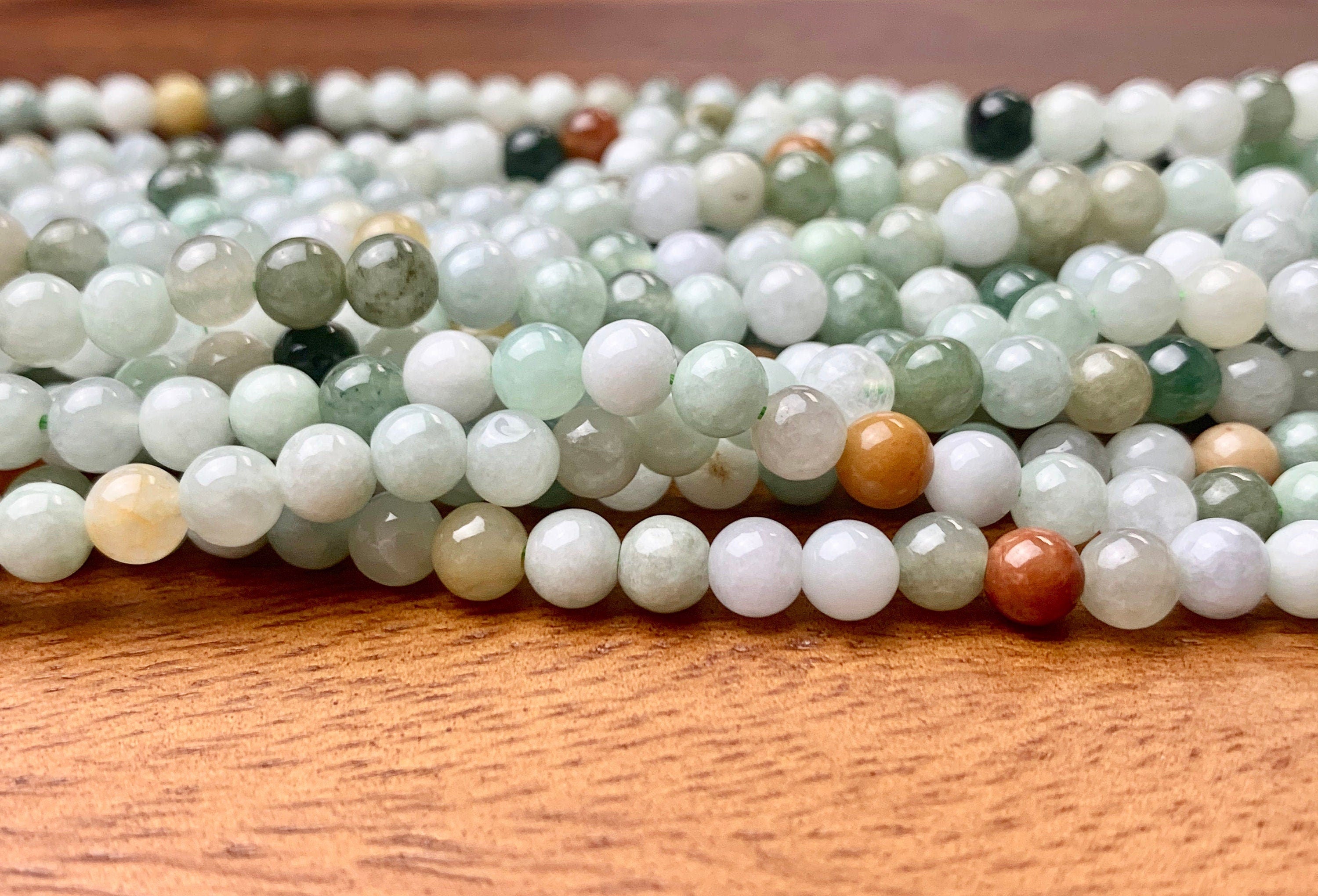 6mm 8mm 10mm Natural Color Smooth Round Burmese Jade Beads Natural Gre –  QualityBeadMart