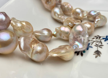 18x25 mm Natural Pink Freshwater Baroque Pearl Beads, Natural Pink Color Genuine Baroque Pearls B Grade #1260