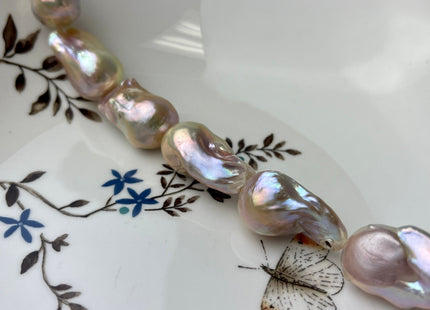 18x25 mm Natural Pink Freshwater Baroque Pearl Beads, Natural Pink Color Genuine Baroque Pearls B Grade #1260