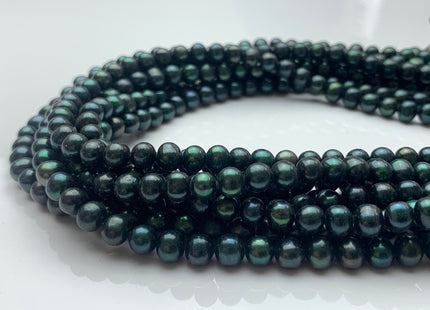 6-7 mm AA Ultra Dark Sacramento Green Color Potato Freshwater Pearl Beads Genuine Green Color Freshwater Pearl Beads 72 Pieces #P1402