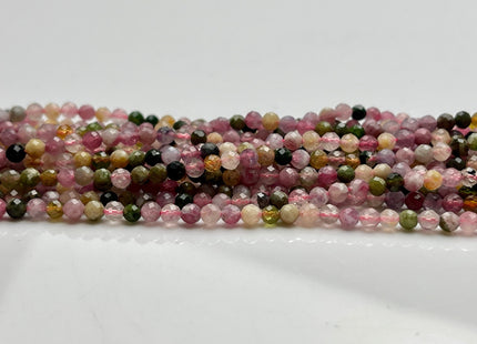 PINK TOURMALINE 2mm High Grade Faceted Gemstone Beads Strand