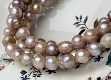 11-14mm Half/Full Strand Large Hole Multi Mauve Pink Baroque Pearl Bead 2.2mm Hole Natural Pink Color Edison Pearl  #P2322