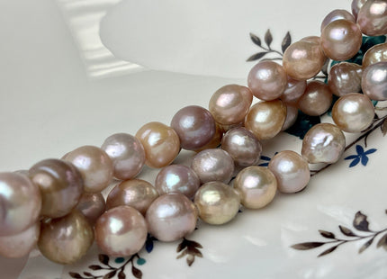 11-14mm Half/Full Strand Large Hole Multi Mauve Pink Baroque Pearl Bead 2.2mm Hole Natural Pink Color Edison Pearl  #P2322