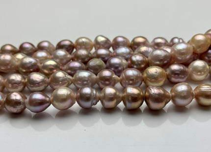 10-12mm AA Half Strand LargeHole Very Rare Dark Mauve Pink Baroque Pearl Bead 2.2mm Hole Natural Edison Pearl With Iridescent Color #P2068