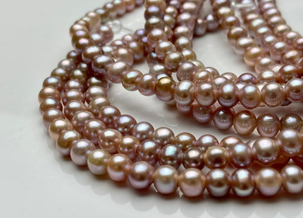 7.5-8 mm AA Half Strand Large Hole Natural Mauve pink Freshwater Potato Pearl Beads Hole Size 2.2mm Genuine Freshwater Pearl 30 Beads #P1797