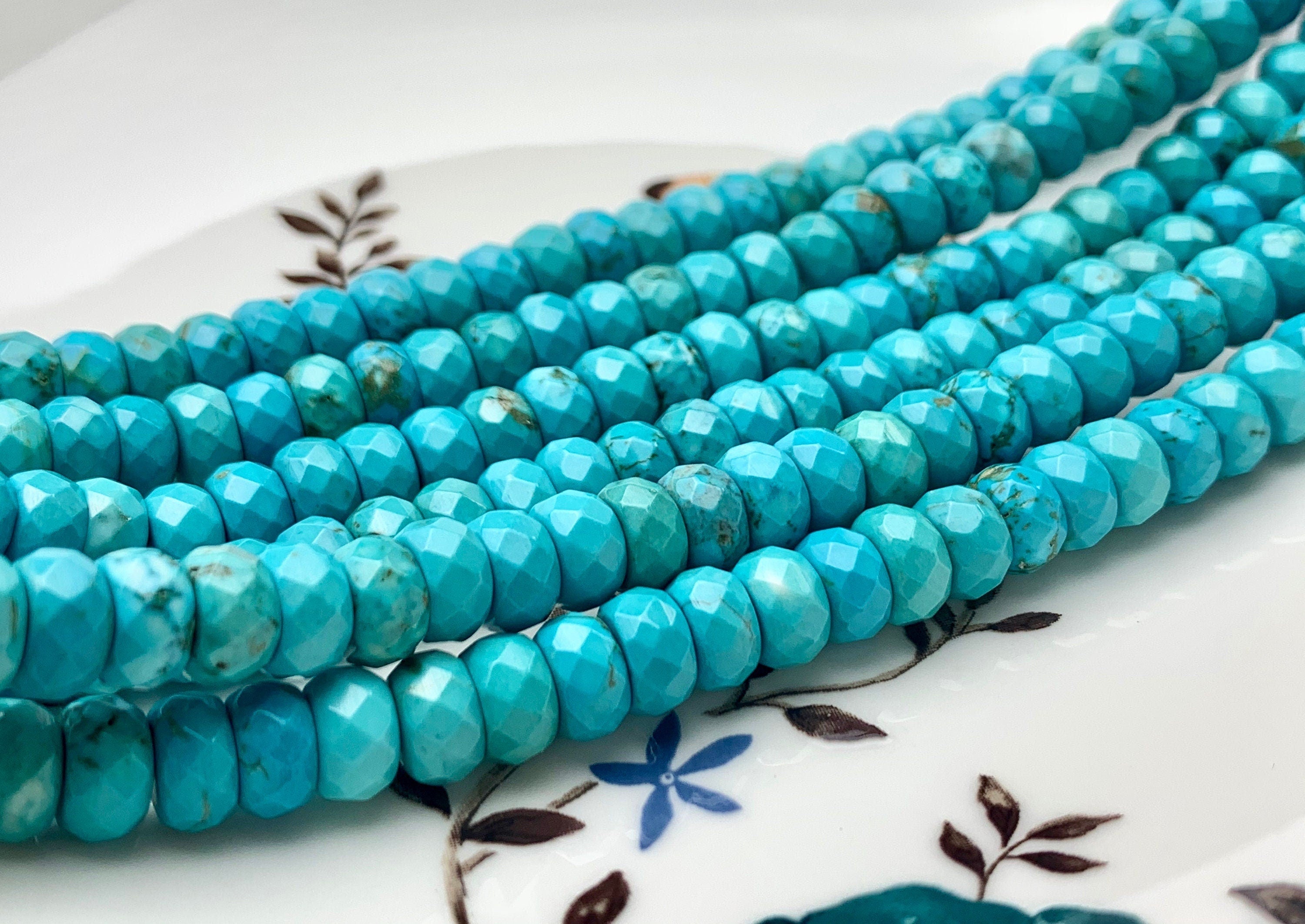 3x4mm Turquoise Tube Beads Natural Turquoise Beads for Jewelry