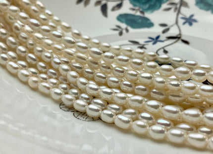 WHOLESALE 4.5-5 x 6.5-7 mm AAA Natural White Rice Freshwater Pearl Genuine High Luster Pearl Beads Bridal Pearls Wholesale Pearls #83