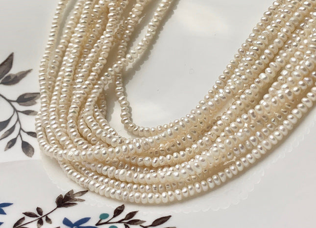 WHOLESALE 2 mm Tiny Seed Pearl Beads Natural White Pink Or Gray Color –  QualityBeadMart
