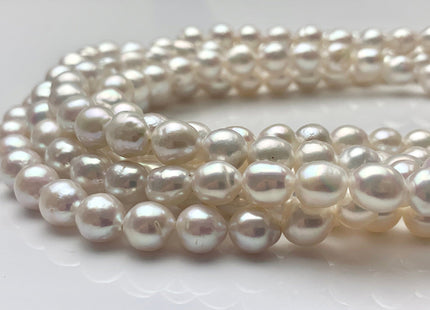 8 mm AAA Natural White Baroque Edison Freshwater Pearl Beads High Luster Genuine Top Quality Baroque Edison Pearls #P1054