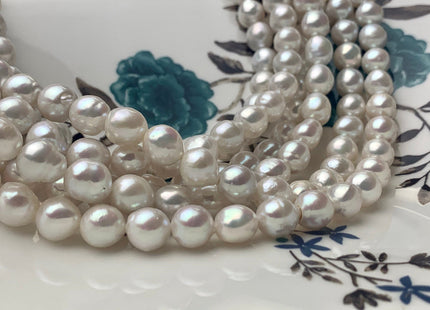 8 mm AAA Natural White Baroque Edison Freshwater Pearl Beads High Luster Genuine Top Quality Baroque Edison Pearls #P1054