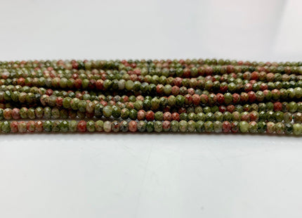 2x3 mm AAA Natural Color Faceted Rondelle Unakite Gemstone Beads Top Quality Micro Faceted Unakite Gemstone Loose Beads # 2443