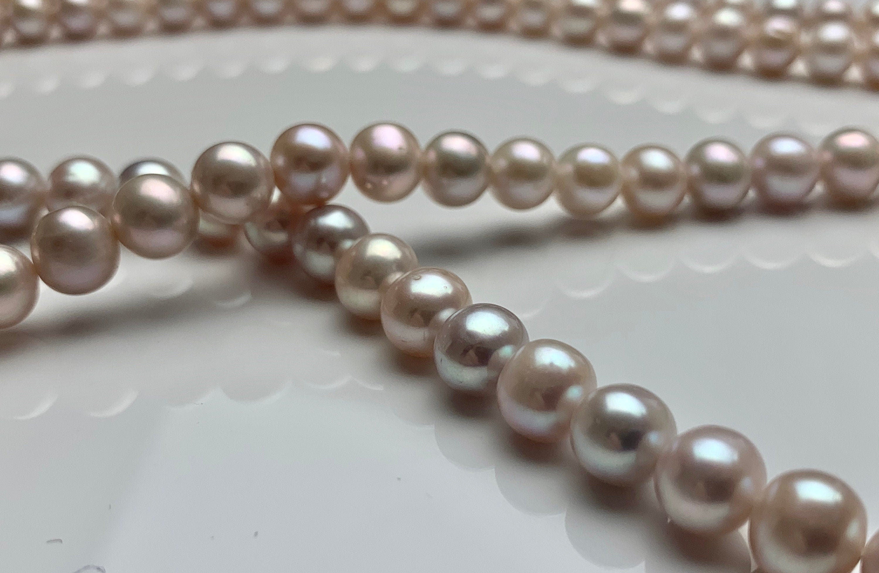 8-8.5 Mm AAA Gray Semi-round Freshwater Pearls Genuine Smooth and Round  Pearl Beads High Luster Pinkish Gray Color Freshwater Pearls 535 