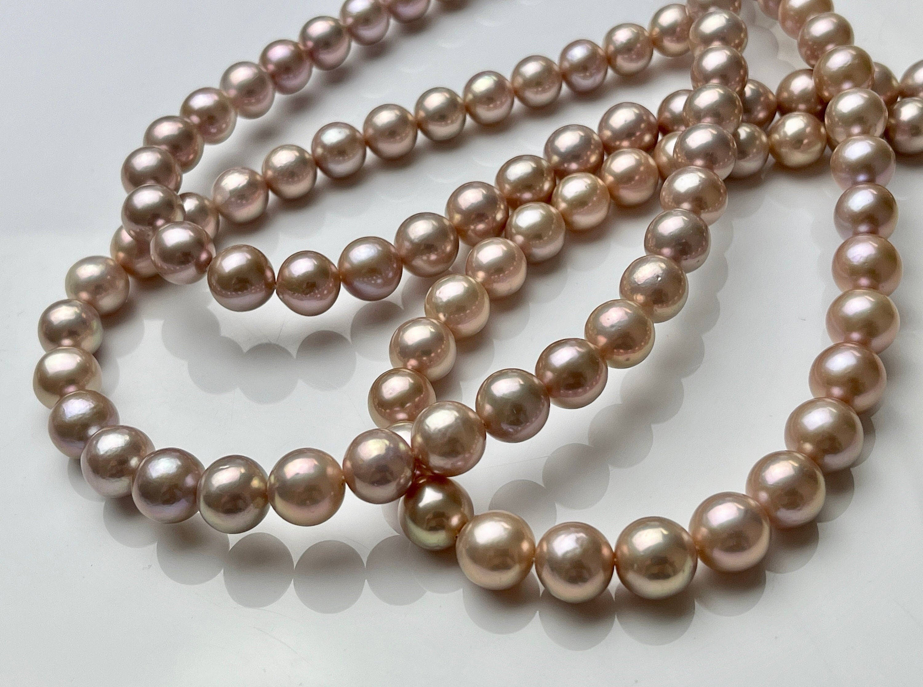 Large Hole Pearls Beads AAA Genuine Freshwater Pink Pearl 15mm