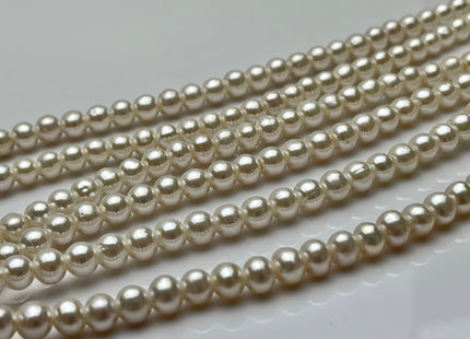 6 mm AAA Extra Shiny Natural White Perfect Round Freshwater Pearls Genuine Natural Large Hole Pearl High Luster White Bridal Pearls #P2225