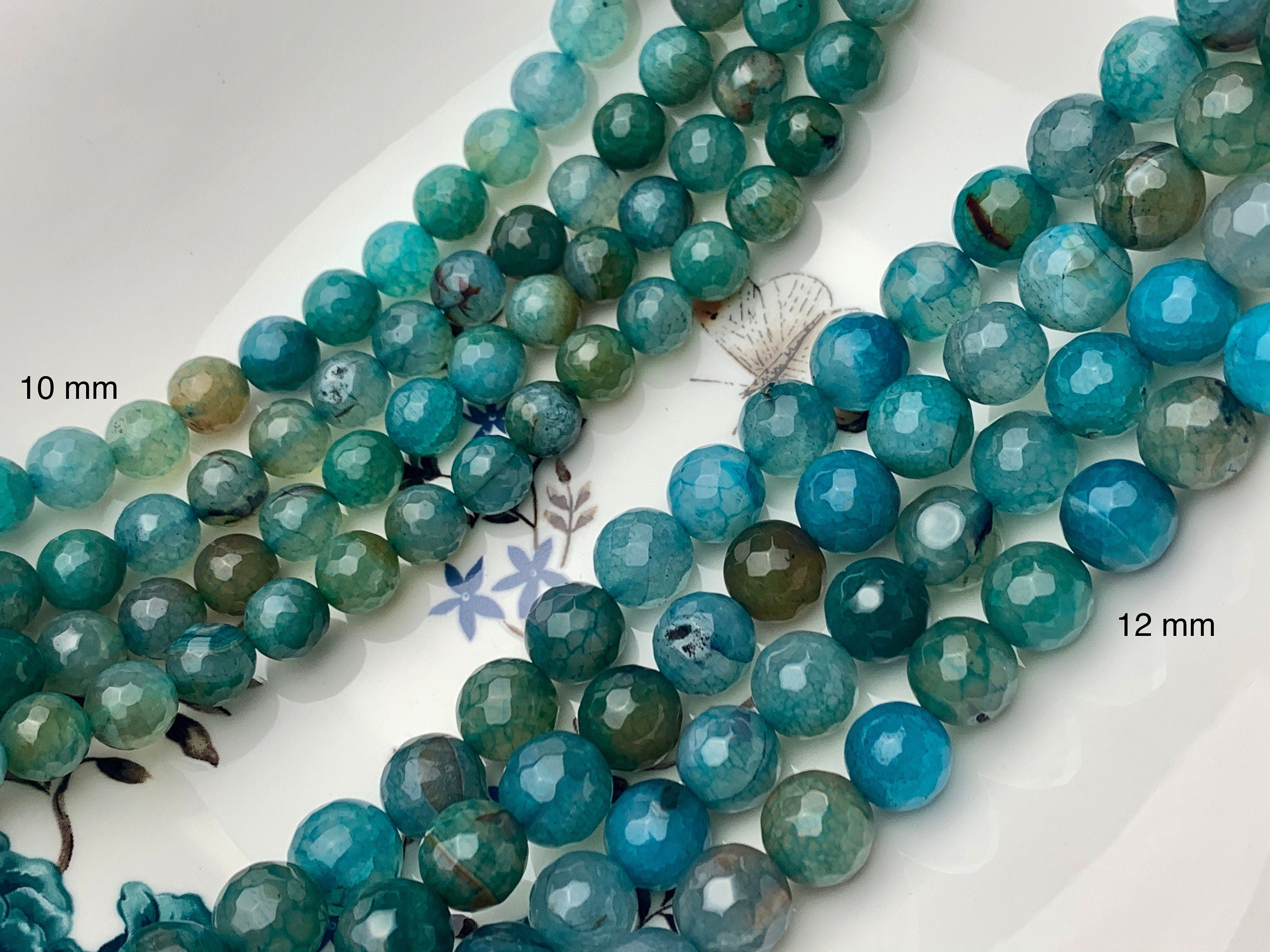 Natural Ocean Blue Agate Beads, Agate 10 mm Round Shape Beads