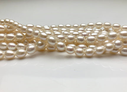 7x9 mm AAA Natural White  Freshwater Pearl Rice/Oval Shape Pearl Beads Genuine High Quality Freshwater Pearls  #1660